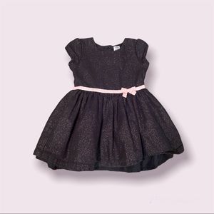 Carter’s Black Sparkle Dress with Pink Bow